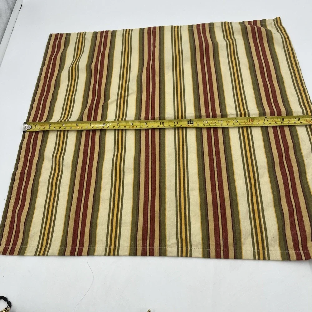 Pier 1 Fall Striped Cloth Napkins (qty 10) Cotton Retired Thanksgiving Dinner